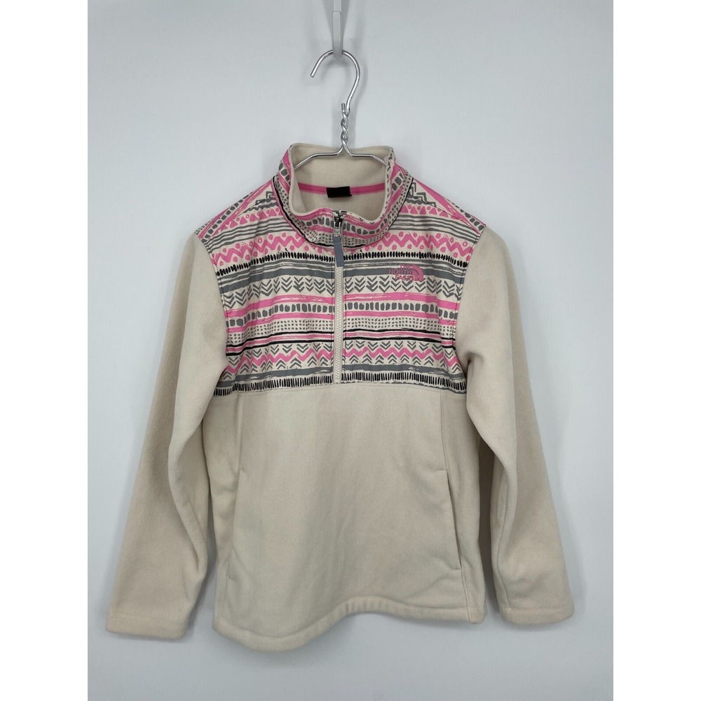 The North Face Shirt Girls L 14/16 Pink Aztec Pullover Fleece Half Zip